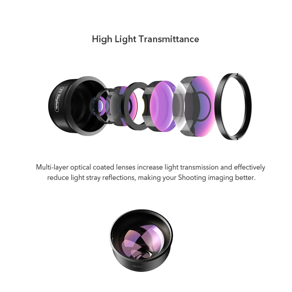 APEXEL Professional Telephoto Portrait Lens HD 2x Mobile Phone Camera Telephoto Lens for iPhone Samsung Huawei Xiaomi Smartphone