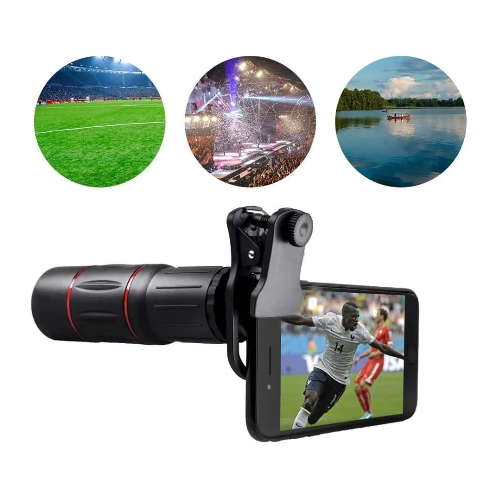 APEXEL Telescope Zoom Lens Optic 18x25 Monocular + Mini Selfie Tripod for IPhone Samsung Other Smartphones Travel Hunting Sports