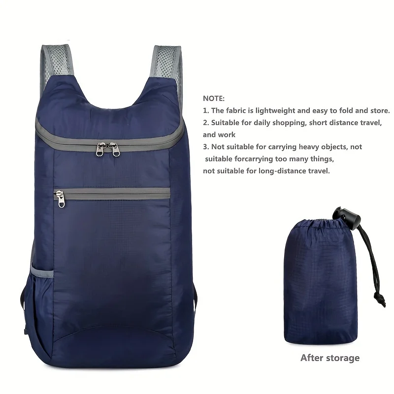 Lightweight Folding Backpack | Outdoor Portable Waterproof Backpack Men's and Women's Commuting Travel Mountaineering Bag