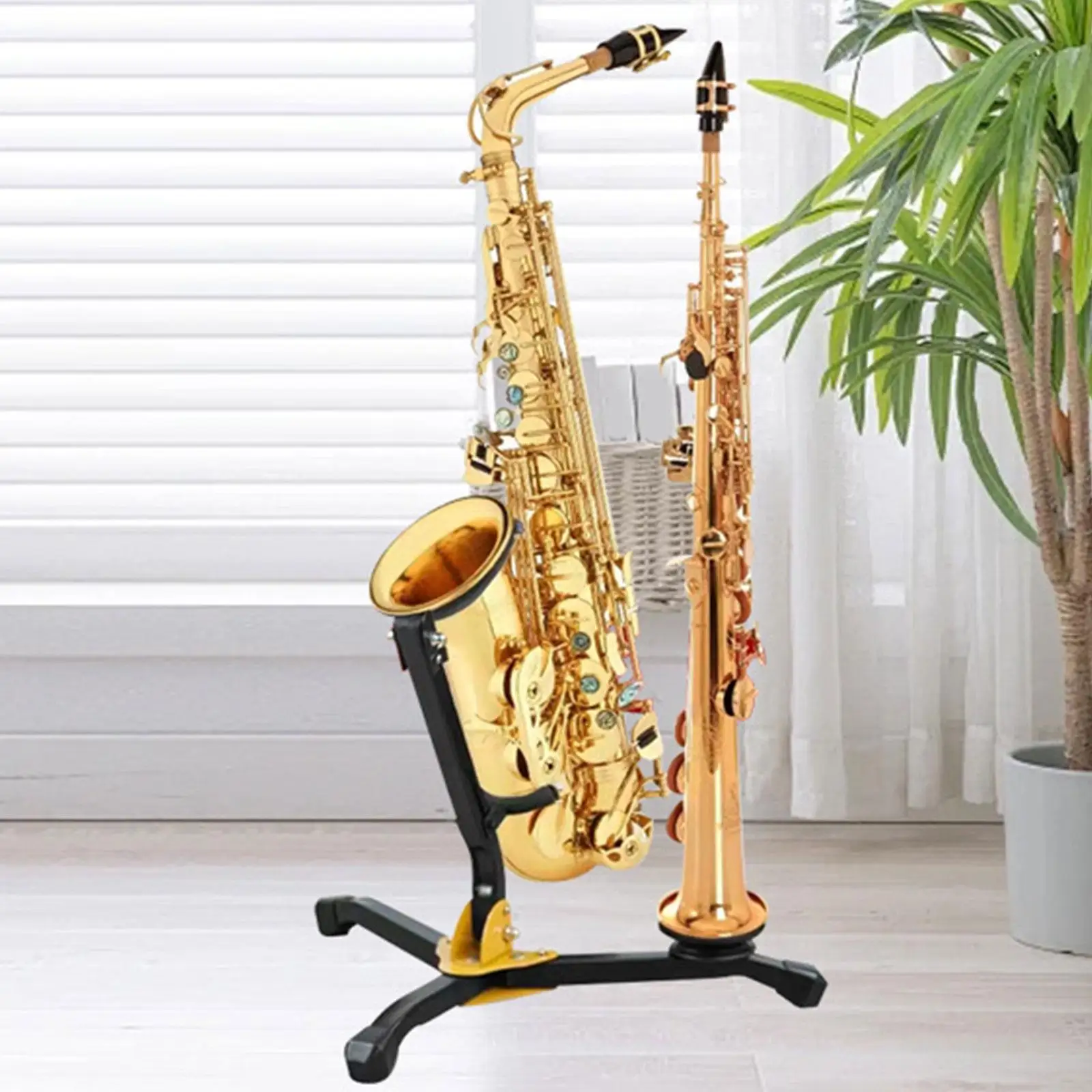 Foldable Saxophone Stand Instrument Accessory Portable Lightweight Saxophone Holder Alto Tenor Sax Stand Saxophone Tripod Stand