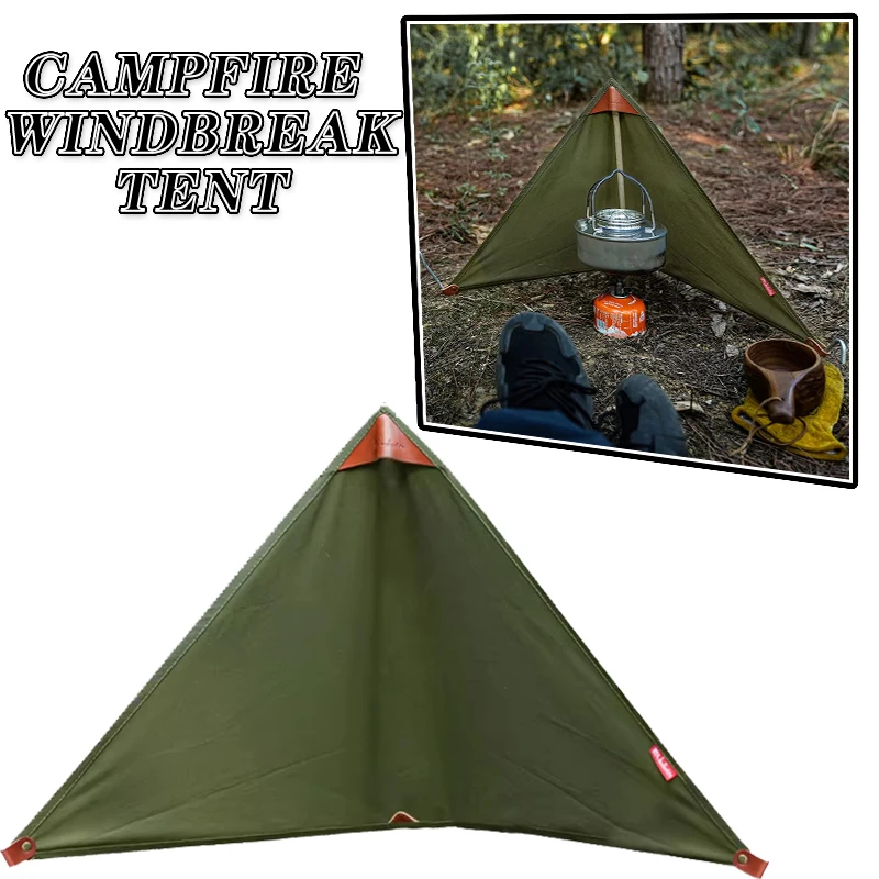 Portable Campfire Windbreak Wall Winter TC Cotton Triangle Screen Screen triangle windshield cloth Fence for Outdoor Camping Use