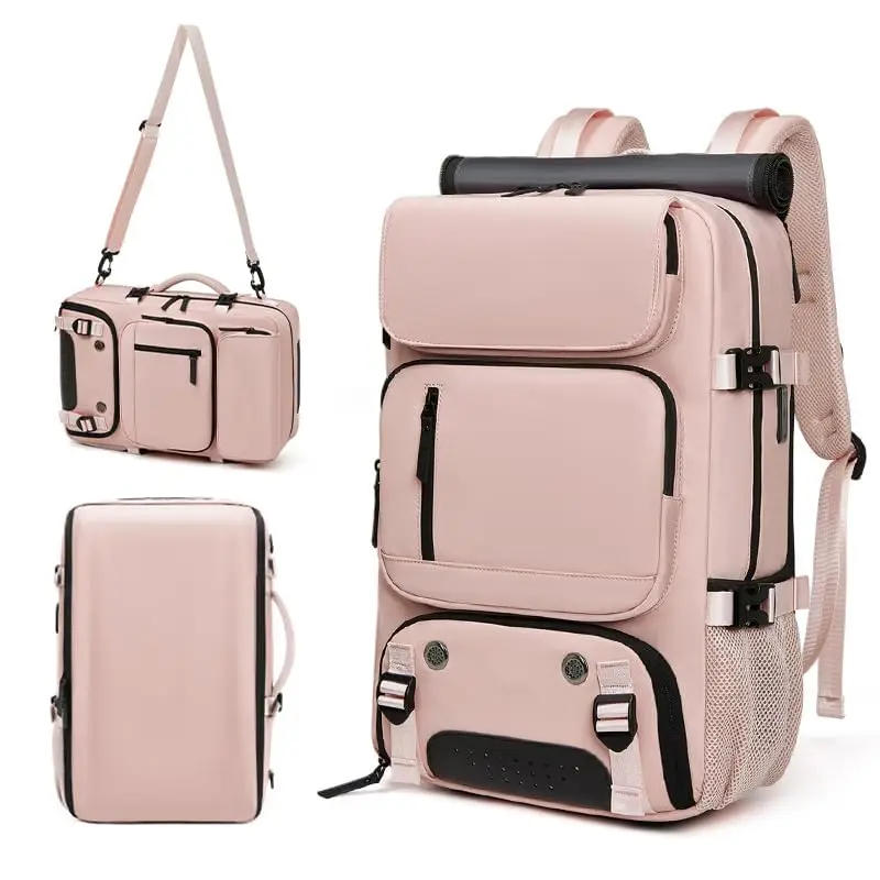 FANDAO Woman travel backpack,waterproof 16 inch Business Laptop Backpack with Shoe Bag Hidden USB charging port Hiking backpack