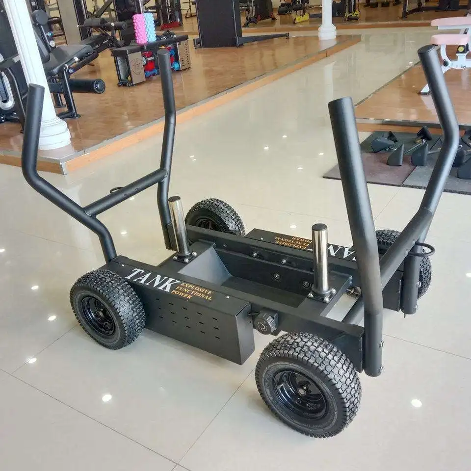 Home Gym Fitness Equipment Plate Loaded Adjustment Push Double Magnetic Resistance Tank Sled With Wheels Tank Sled Car