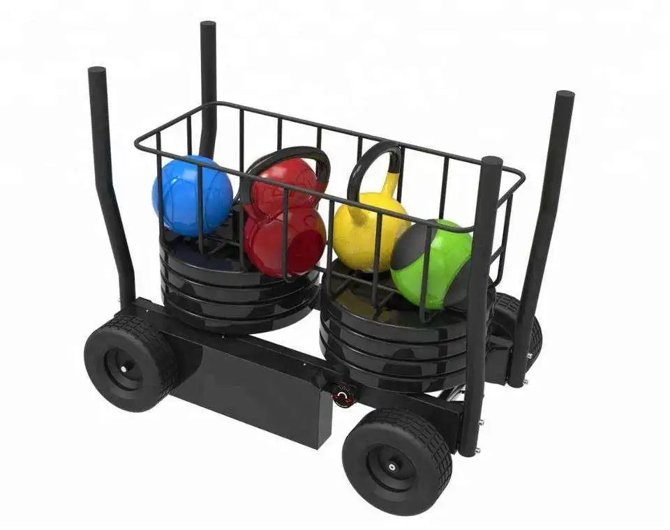 Home Gym Fitness Equipment Plate Loaded Adjustment Push Double Magnetic Resistance Tank Sled With Wheels Tank Sled Car
