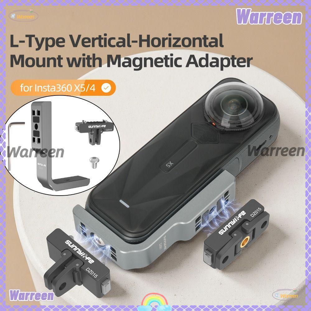 WARREEN Horizontal Vertical Mount Adapter, Quick Release with Magnetic Adapter Extension Holder Bracket Base, L-Shaped A