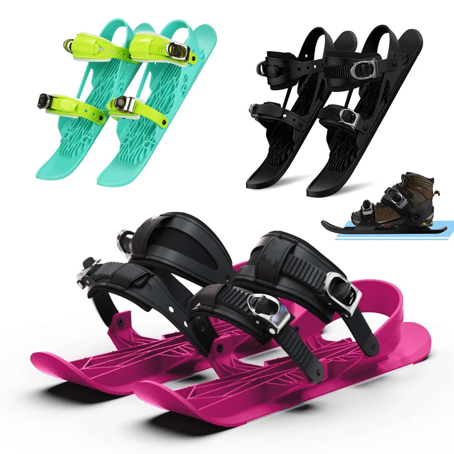 Mini Short Snowboard for Outdoor Winter Travel Portable Skating Shoes Snow Boots