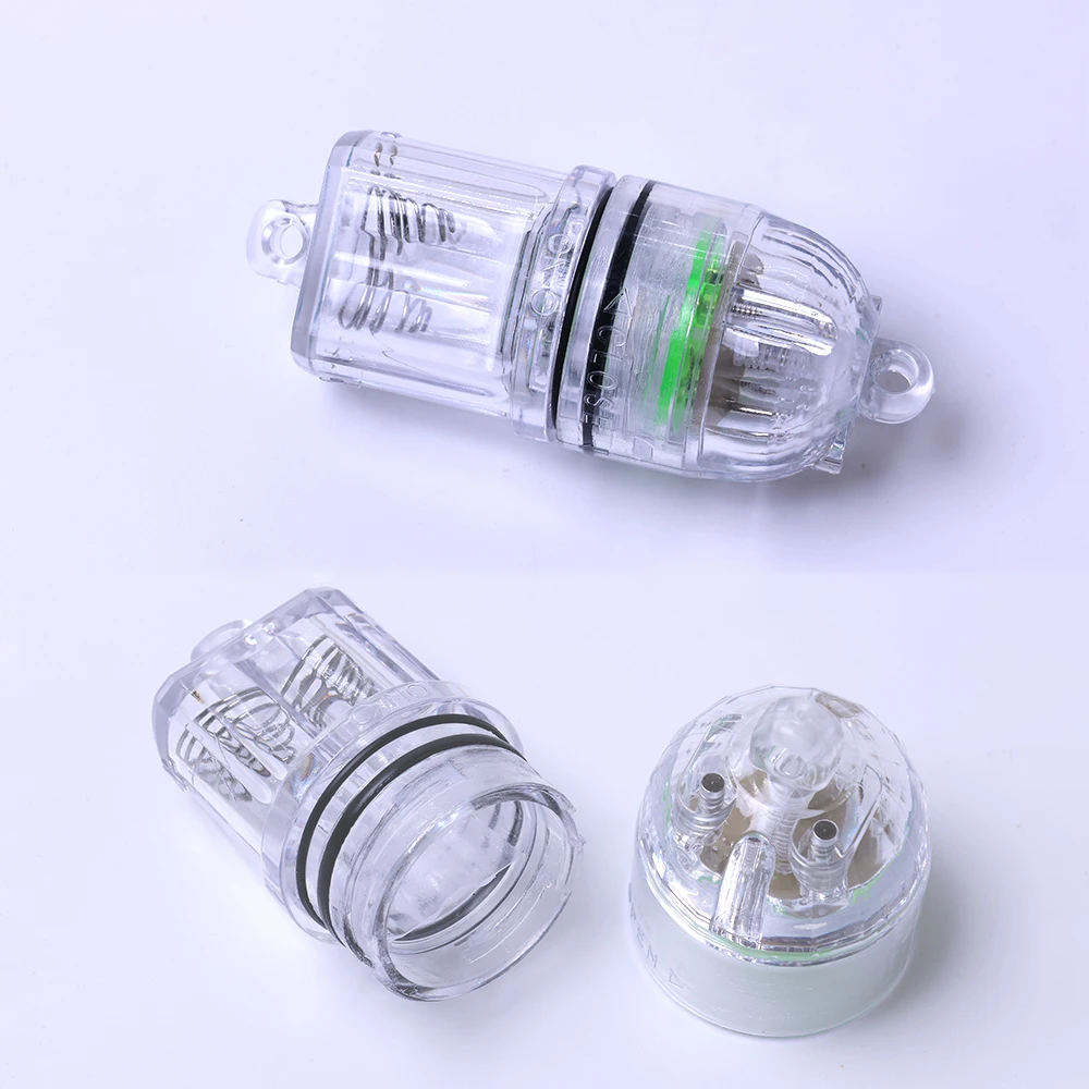 11cm Submersible Fishing Light, Waterproof LED Underwater Attracting Lamp with Clear Shell, Deep Drop & Night Fishing Bait Light