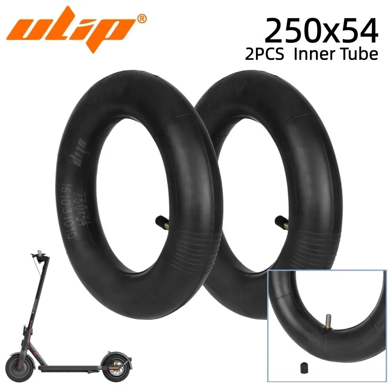 2PCS Ulip 10 Inch 250*54 Inner Tube for Xiaomi 4 Electric Scooter Kickscooter Tires 250x54 Thicken Camera with Straight Valve