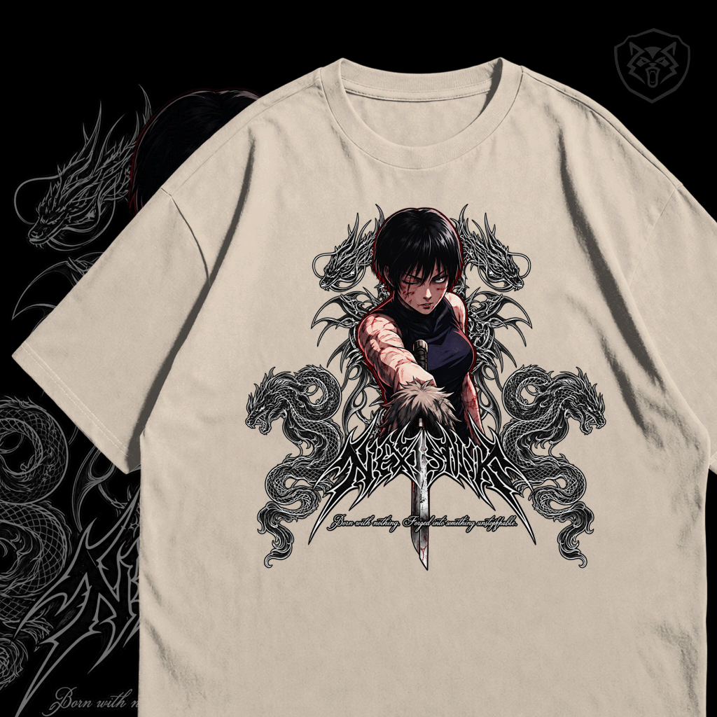 Camiseta Born With Nothing 100% Algodão Streetwear Exclusiva Unissex Oversized