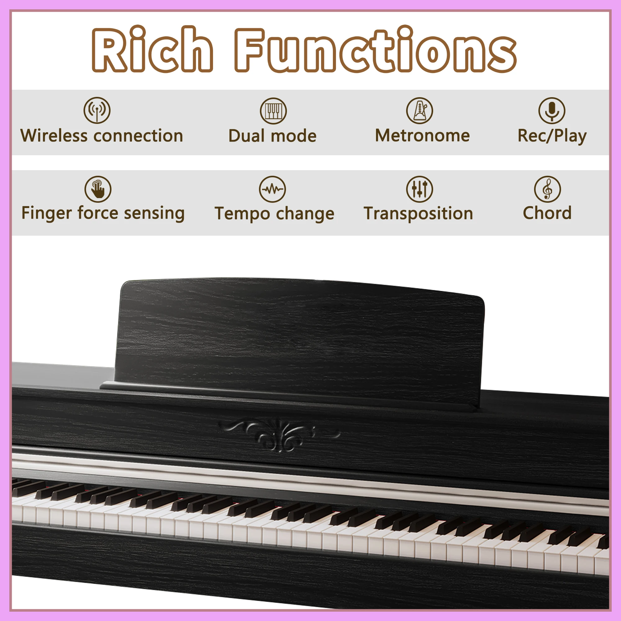 88 Keys Digital Piano Hammer Action Electric Music Keyboard Professional Electronic Musical Instruments For Sales And Home