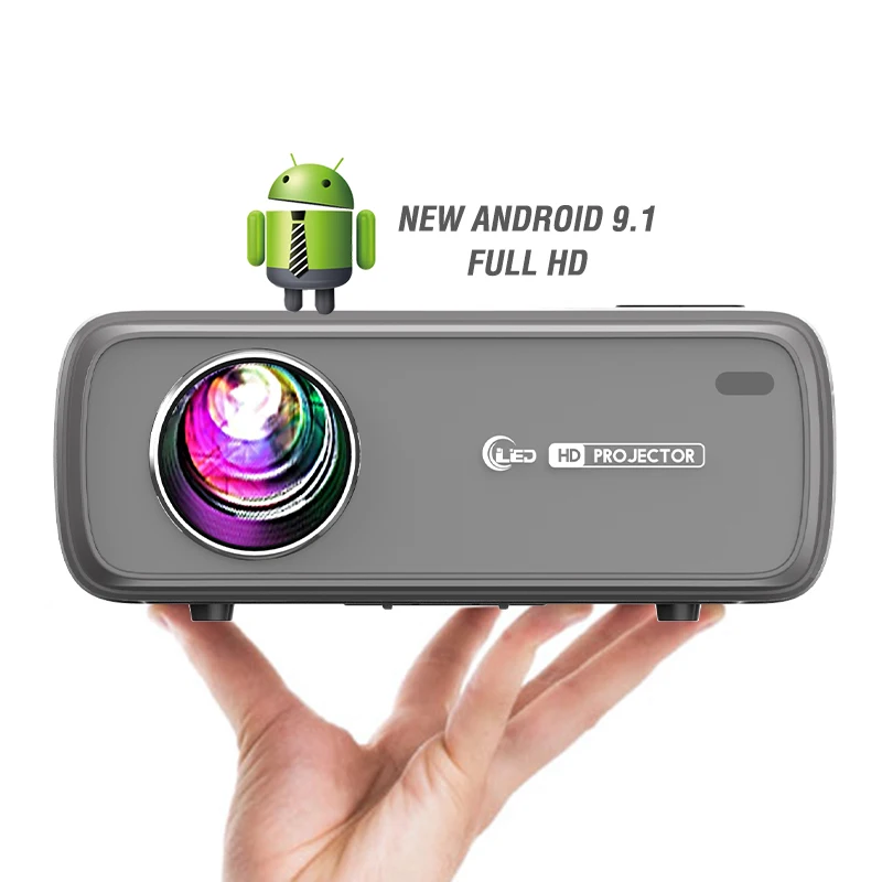 New Android 9.1 4500 Lumens Mirror Portable Mini Projectors Smartphone Home Theater Projector Movie Proyector Video Beamer