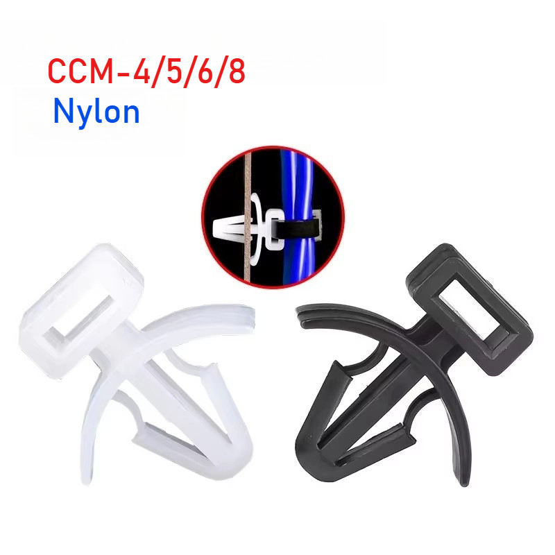 CCM-4/5/6/8 Branco/Preto Nylon Plástico PCB Placa Buraco Cabo Zip Tie Cinto Clipe Push Mount Rebite Assento Fixo