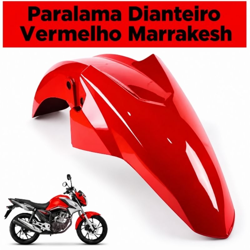 Paralama Dianteiro Vermelho Marrakesh Titan 160 Fan Cg 150 160 Start 160 2014 a 2024 Top