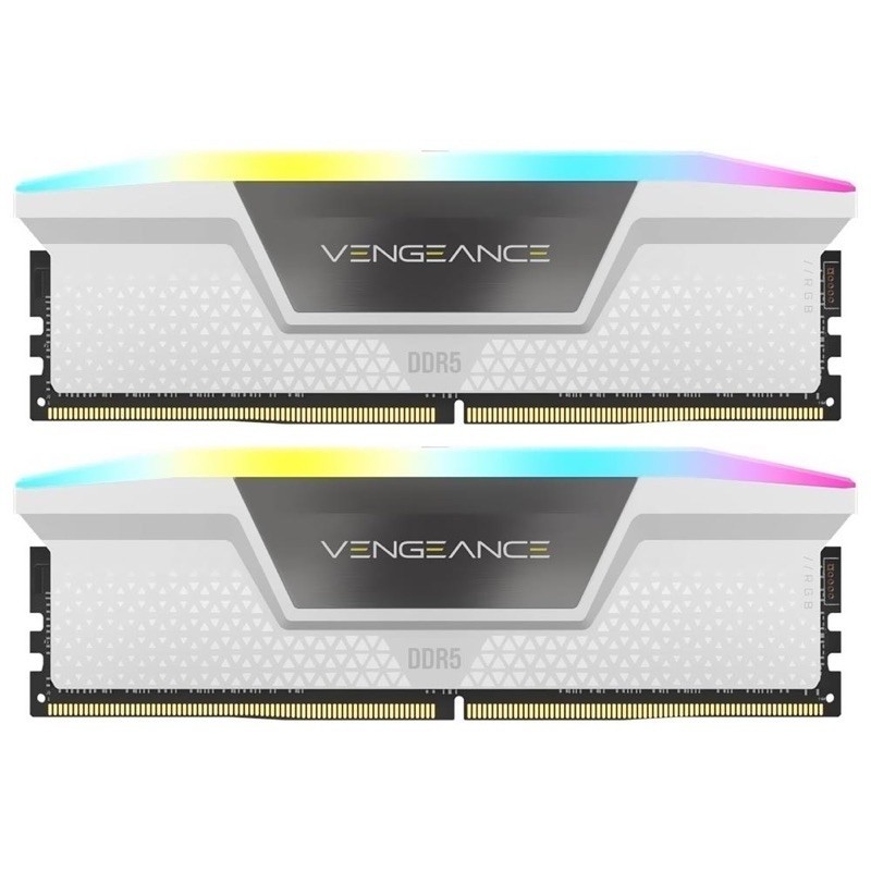 Memória RAM Corsair Vengeance DDR5 32GB (2x16GB) 5600 MT/s RGB - Branco (CMH32GX5M2B5600C40W)