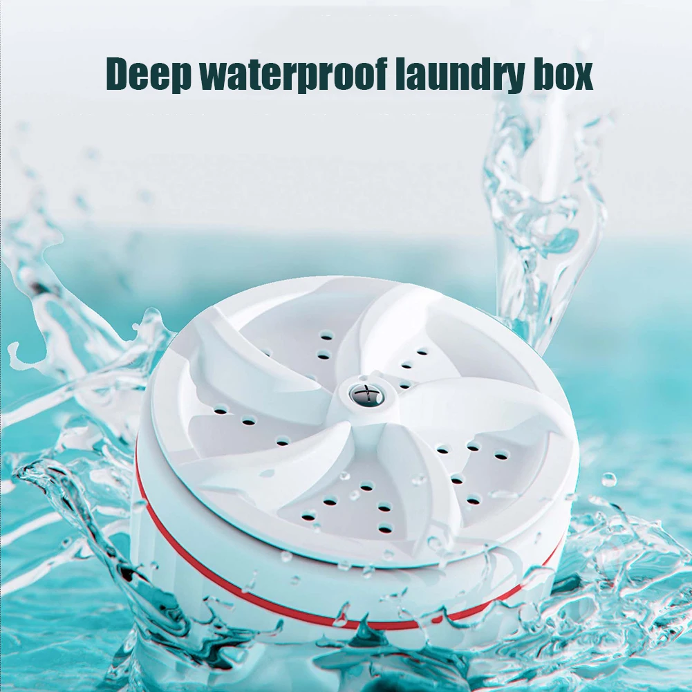 Portable Turbo Washer USB Powered Ultrasonic Turbo Washer Removes Dirt Turbo Washing Machine for Underwear Socks for Home Travel