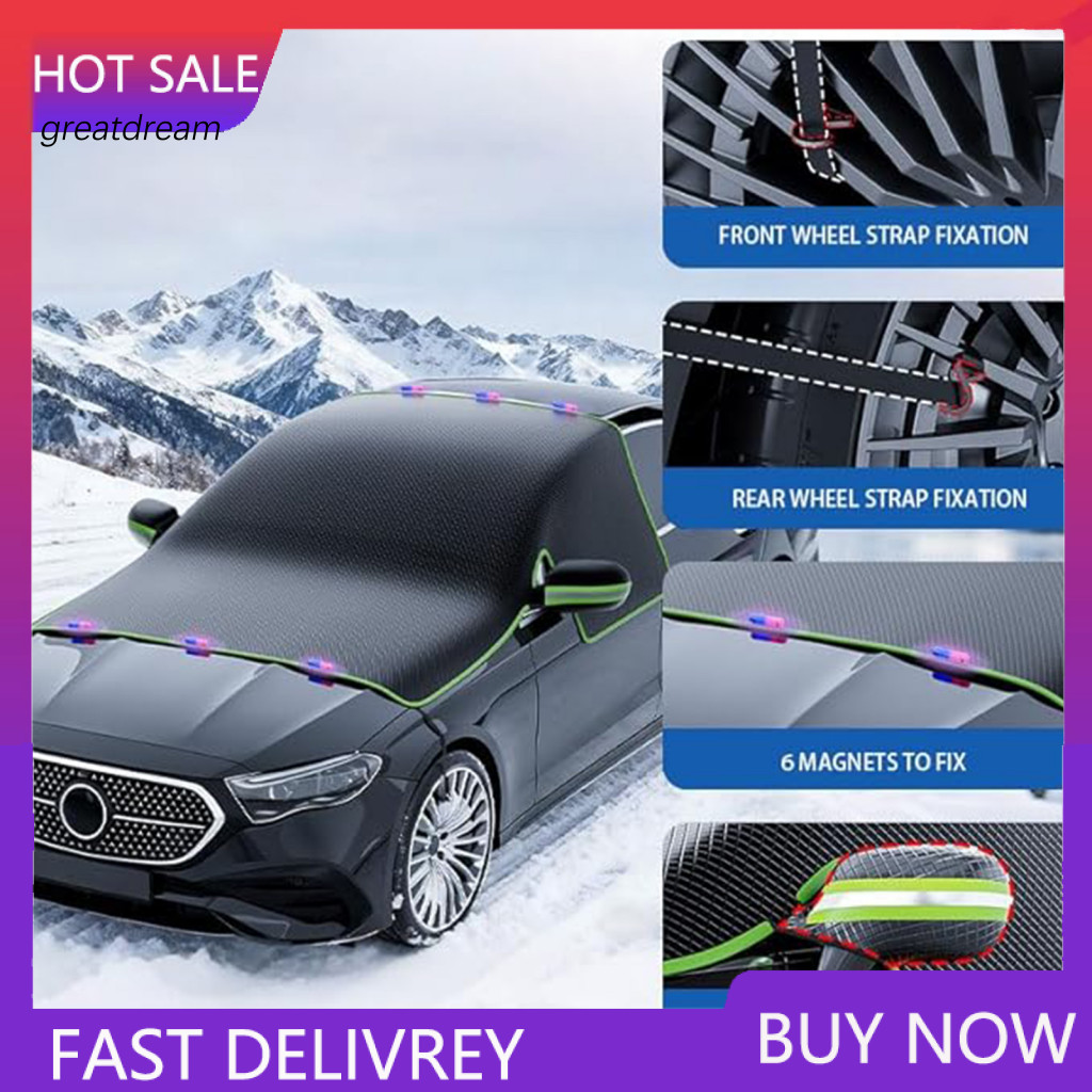 Car Windshield Cover Magnetic Snow 4-layer Frost Protector for Winter Ice Sun – Fits Most Cars Suvs Trucks for Southea