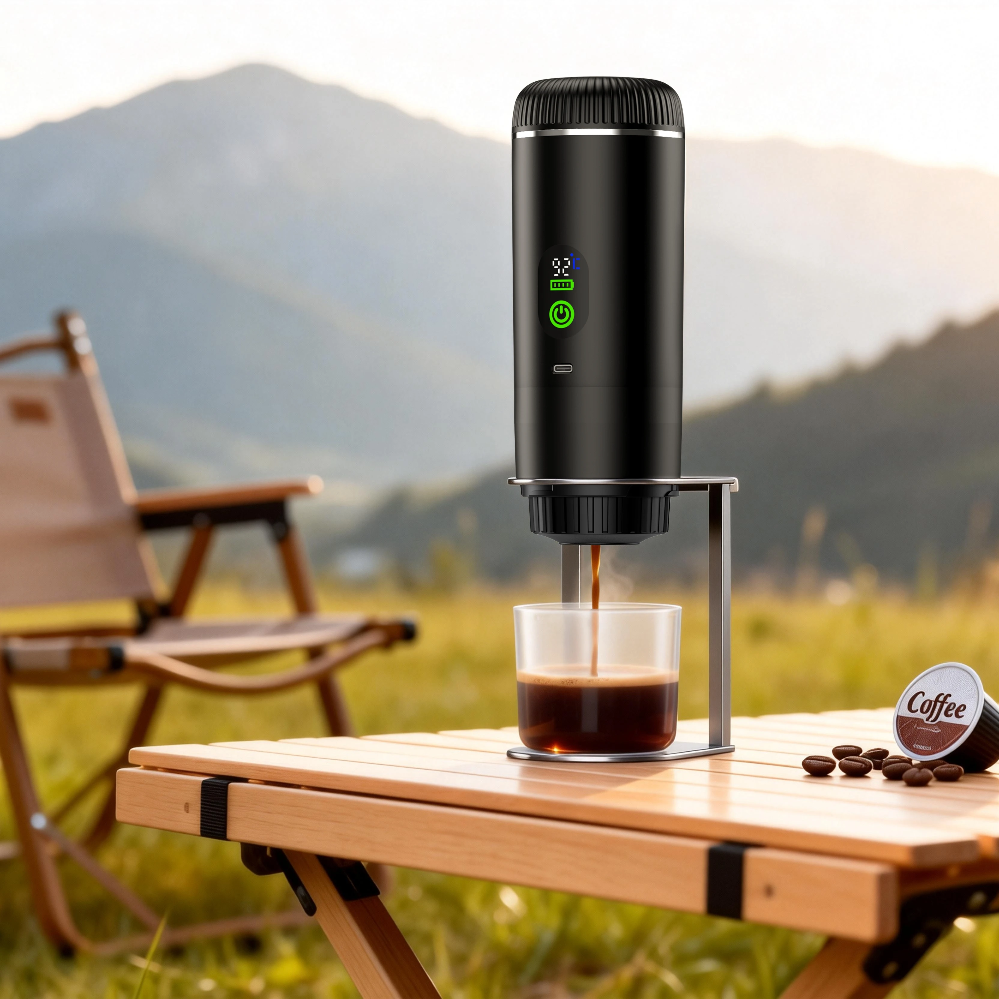 Portable Coffee Maker 3-in-1 Espresso Machine for Travel 20 bar Mini Coffee Maker Compatible with Ground Coffee & Capsule