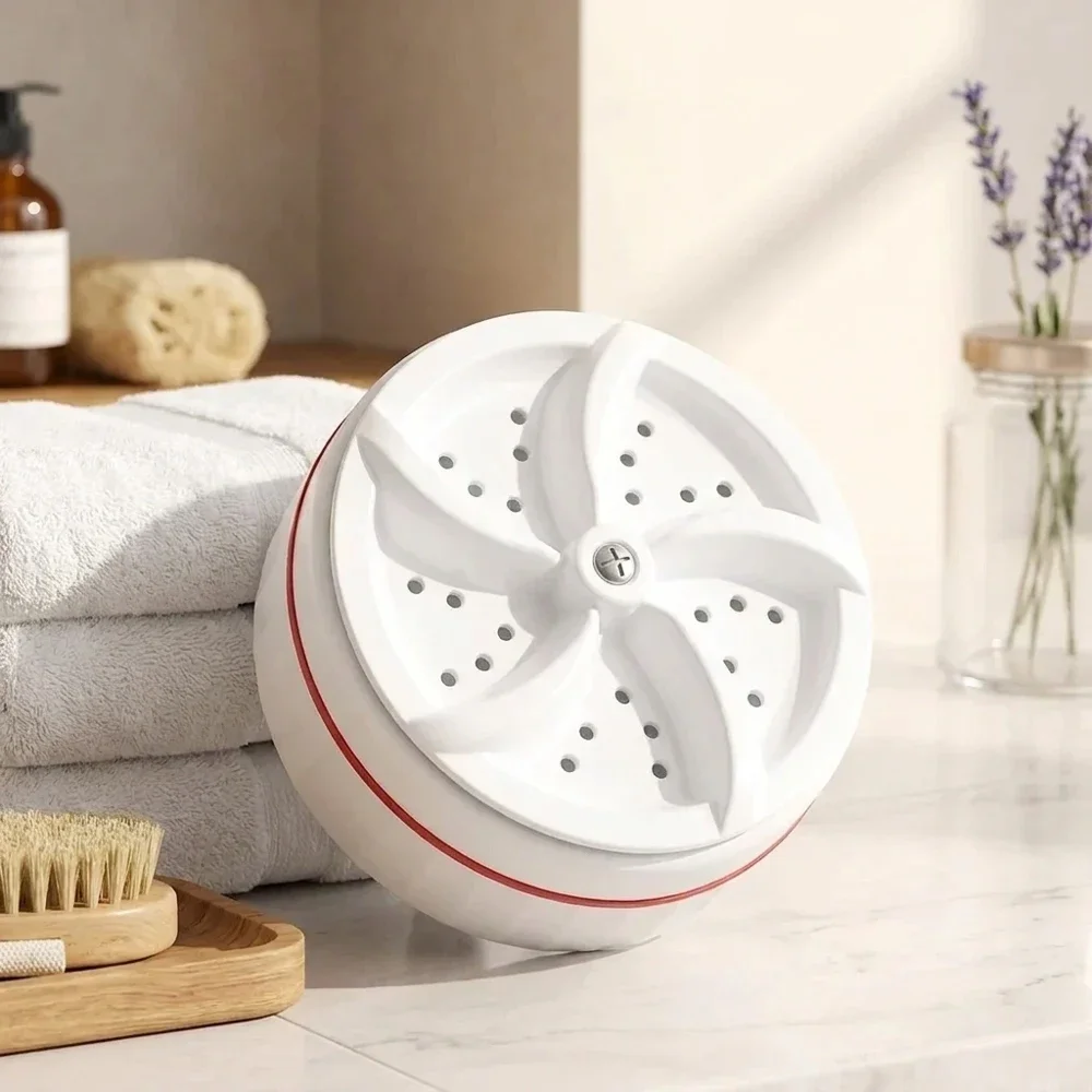 Portable USB Powered Ultrasonic Turbo Washer Deep Waterproof Mini Washing Machine Dirt Removing Laundry Device for Underwear Soc