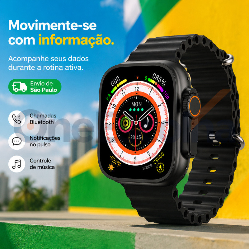 Envio de São Paulo 2026 Novo Produto Smartwatch S17MINI Kit com 2 Pulseiras, Controle de Música, iOS & Android