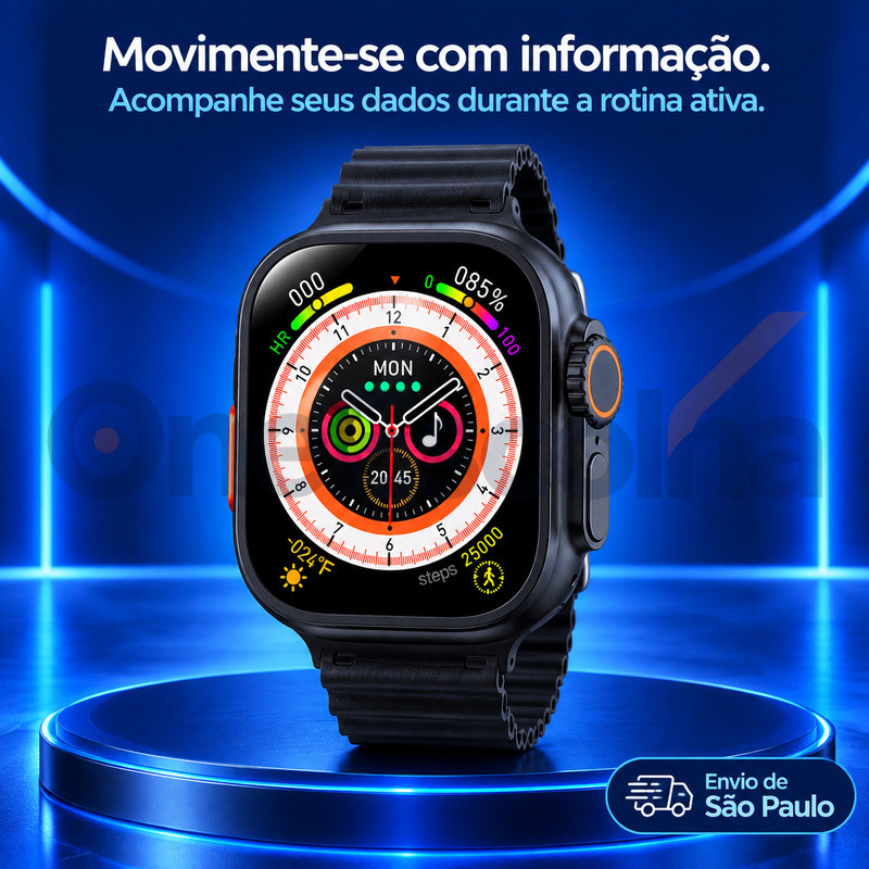 [OneEscolha] Smartwatch S17MINI 38mm Esportivo, iOS & Android, Design Refinado, Multifuncional, Tela Tátil HD