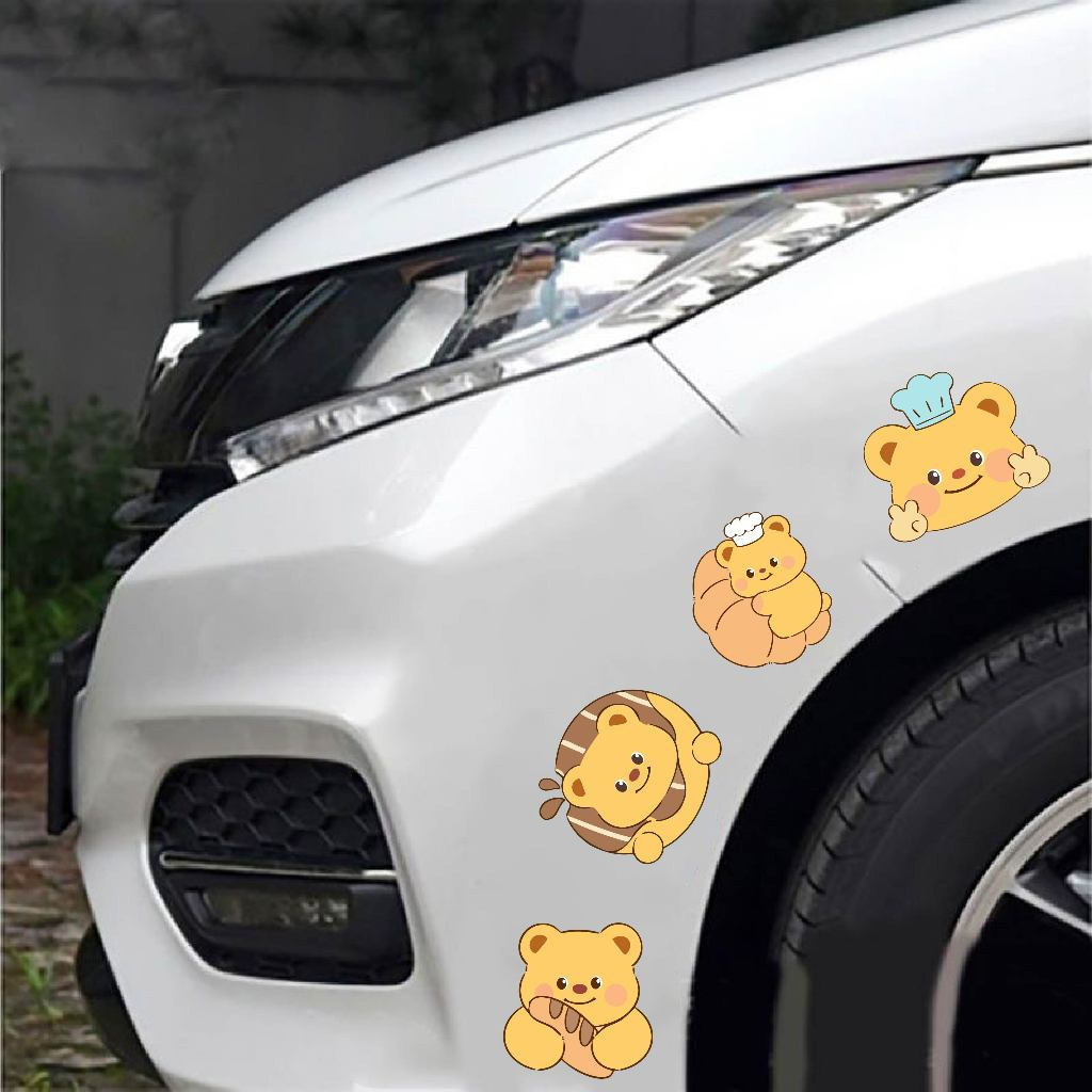 Manteiga Urso Bonito Dos Desenhos Animados Decoração Da Janela Do Carro Adesivo Autobot Design Para Motocicleta Portátil