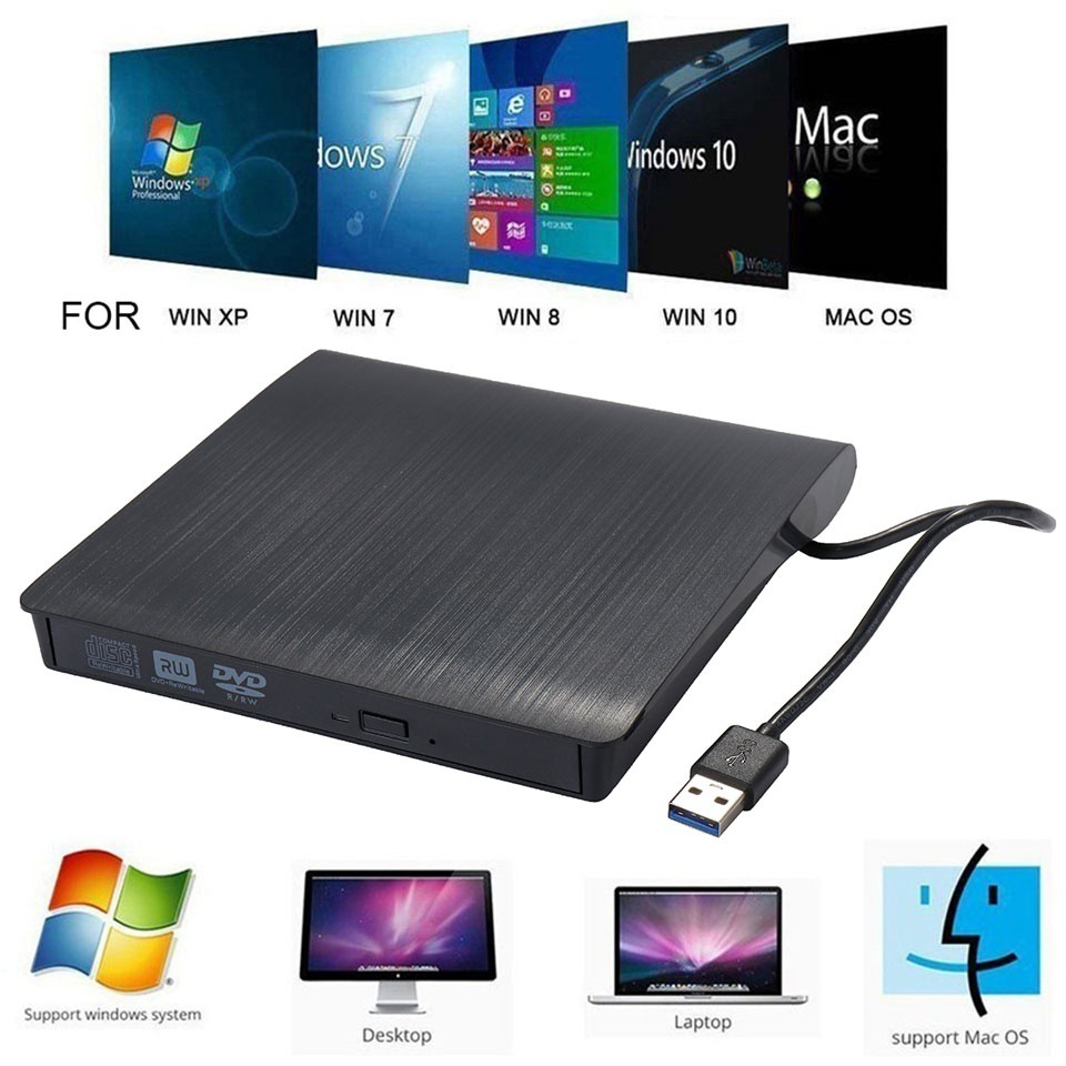 External Dvd Burner Player Usb 3.0 Portable Pc Notebook