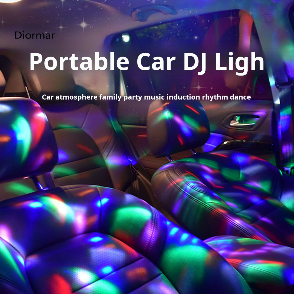 Car Atmosphere Light Sound Activated Adjustable Usb Rechargeable Mini Disco Ball – Super Bright Multicolor Portable Pa