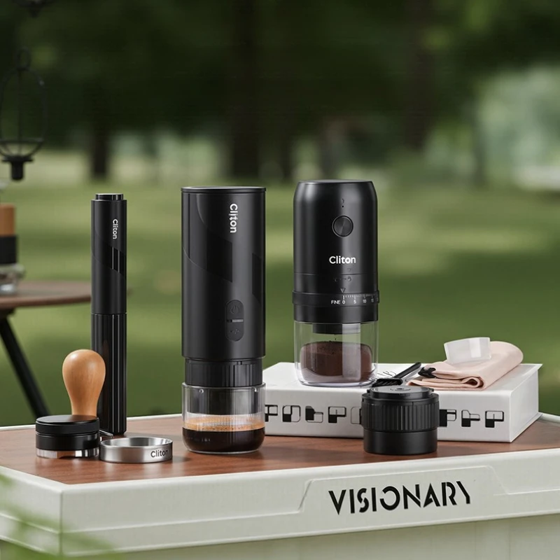 Portable Espresso Maker, Electric Capsule Coffee Machine for Home Office Outdoor, Waterproof Long Battery Life Compact Set