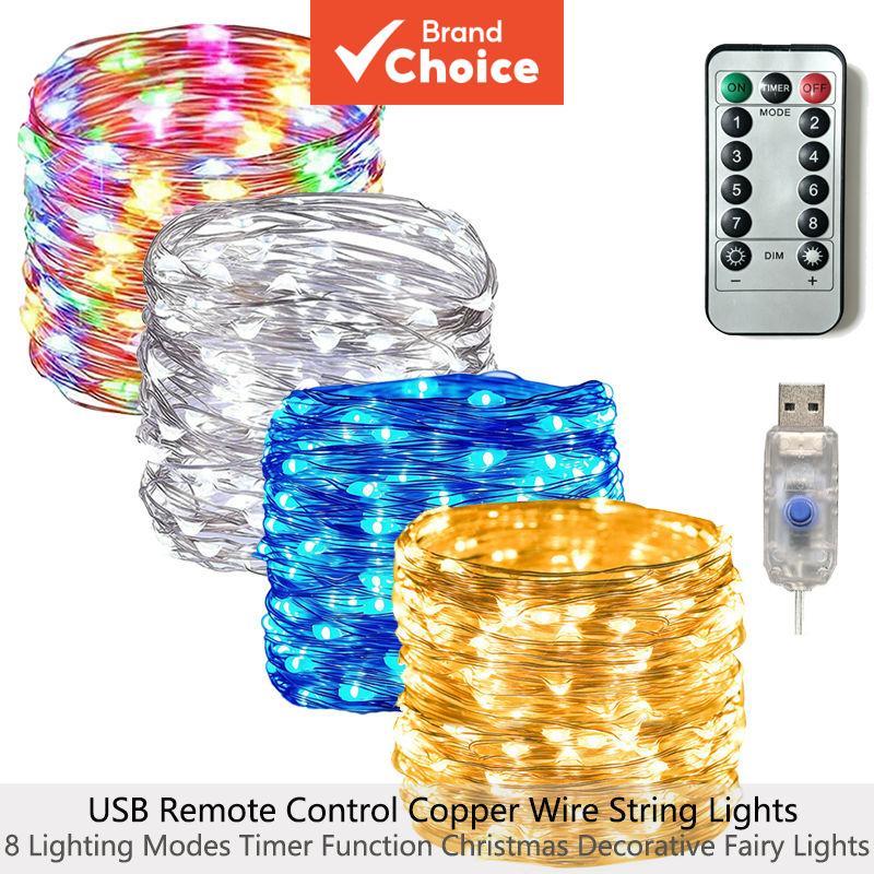 Saimili Usb Led Fairy String Light 4 Cores Opcionais Controle Remoto 8 Modos Fio De Cobre Regulável Para Decoração De Fe