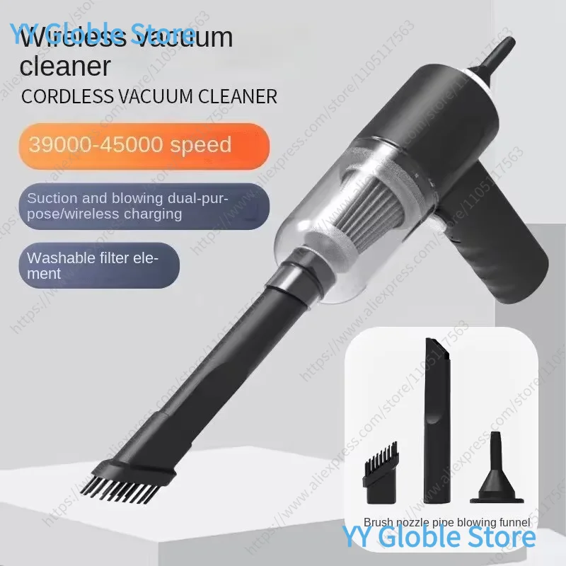 USB Rechargeable Handheld Vacuum: Portable Cordless Car Cleaner for Auto Home Multipurpose Use with 6000Pa Suction