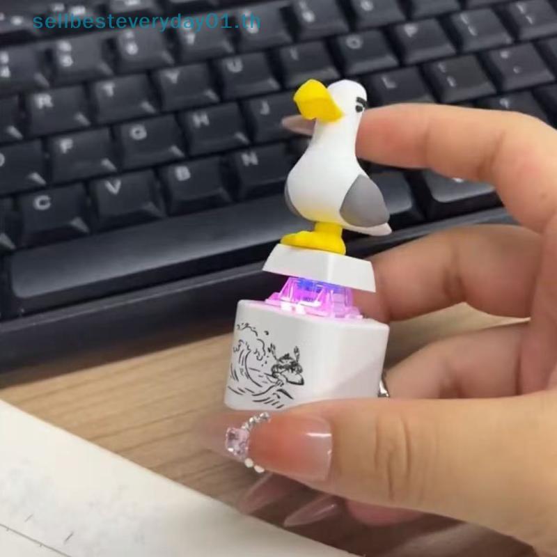 & Sellbest Cute 3D Seagull Squeaky Custom Keycap Cartoon Desk Decor Para Teclado Mecânico Pessoal .