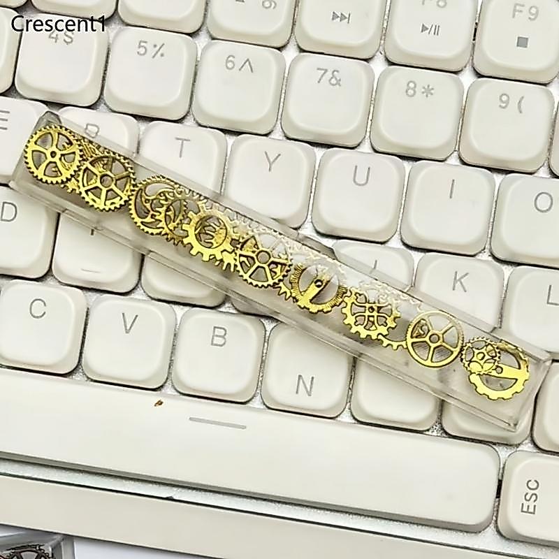 Crescent1 Customs 6 25U Transparents Gears Keycap Para Teclados Mecânicos Design Difusões Luz