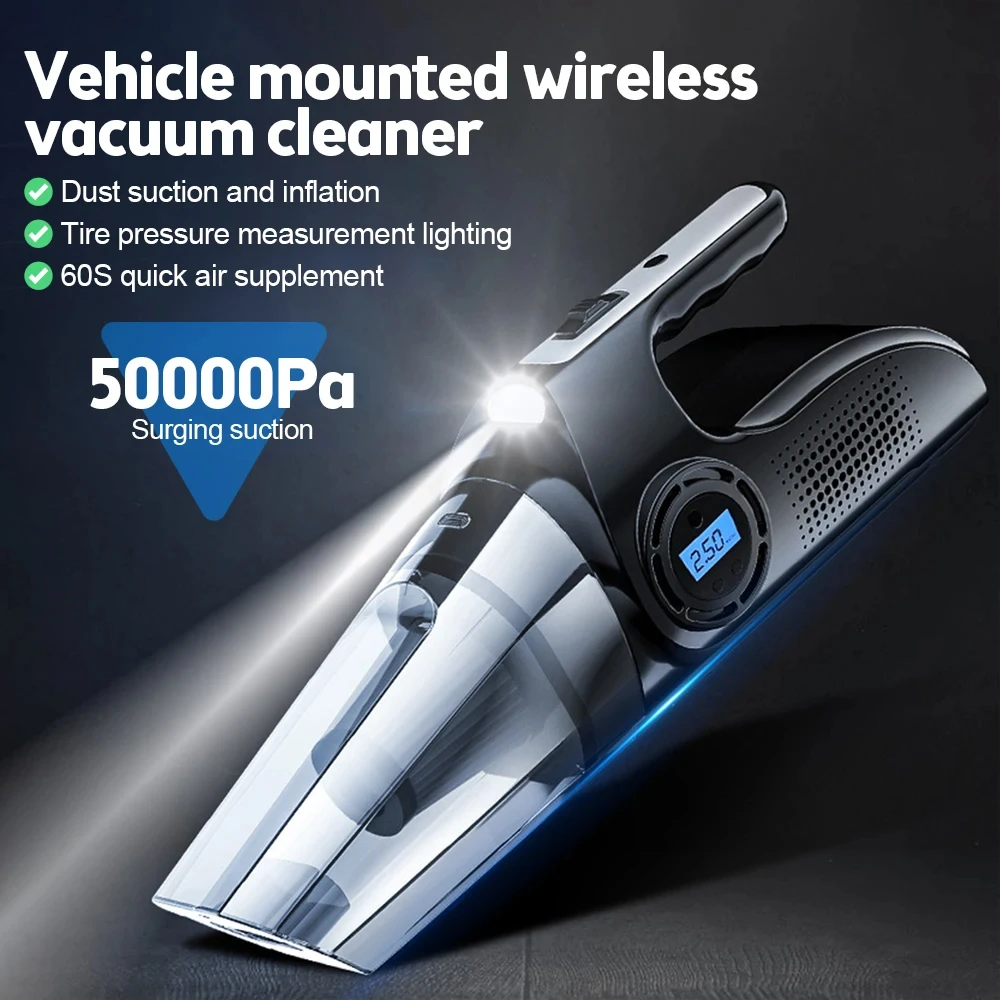 Wireless Car Vacuum Cleaners Portable Handheld Vacuum Cleaning Dust Collector Powerful Cyclone Suction Digital Display for Home