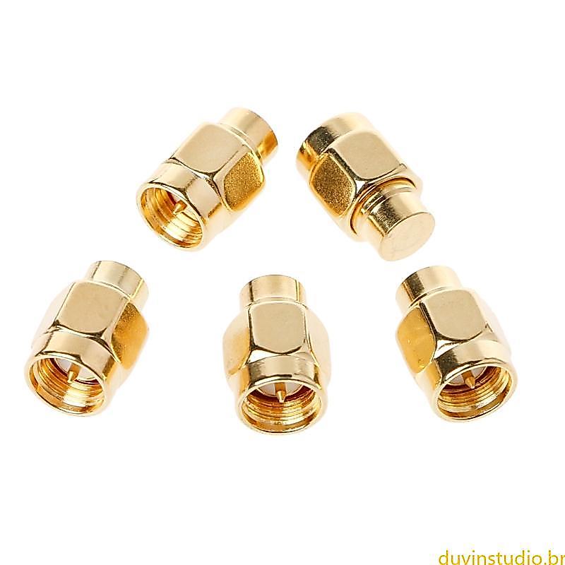 DUV 5PCS 50 OHM Coaxial Banhado A Ouro Terminação Carrega Conector SMA
