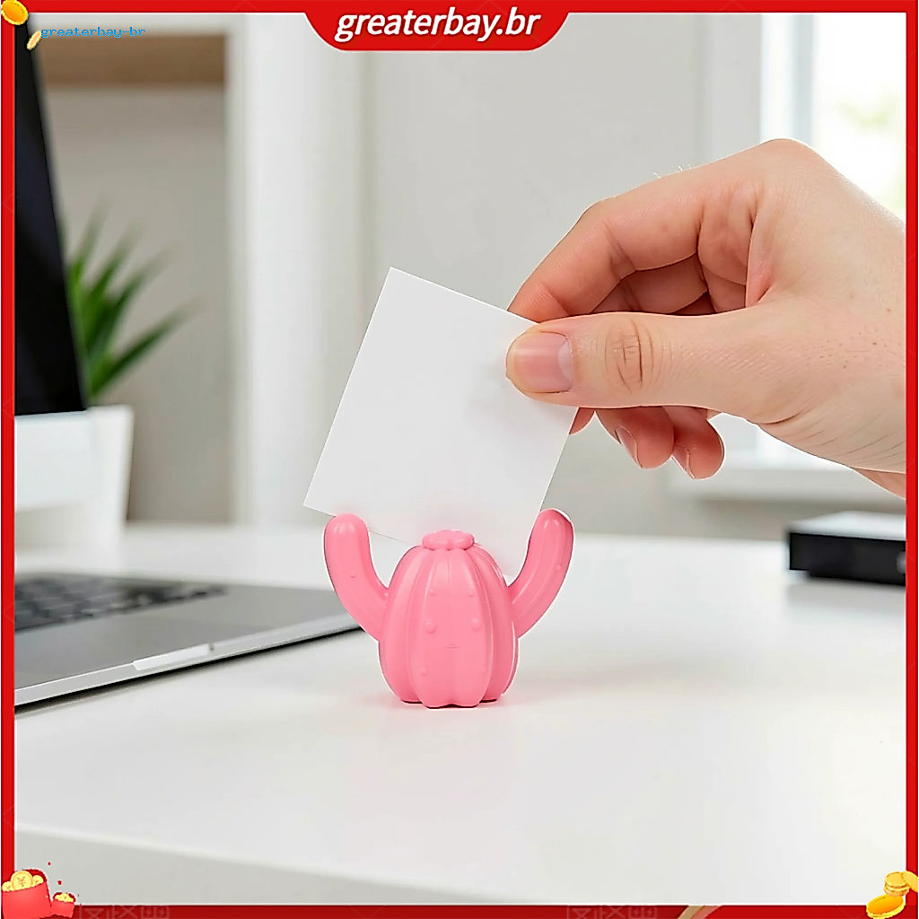 Cactus Photo Holder Cute Desktop Business Card Stand Decorative Display Rack for Home Office Tabletop Decor Unique Gift