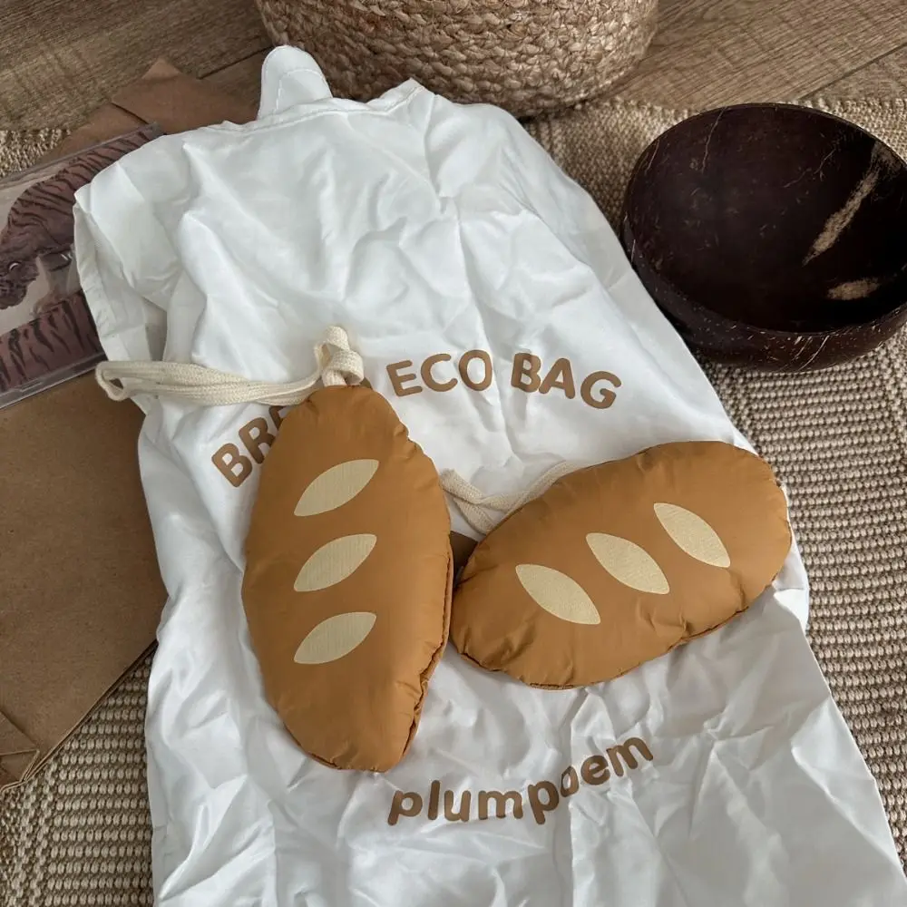 French Bread Foldable Shopping Bag Reusable Shopping Bags Cartoon Eco Tote Bag Portable Travel Shoulder Bag