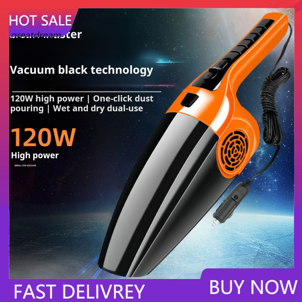 120w Car Vacuum High Power Handheld Cleaner Portable Wet Dry Strong Suction Vehicle for Easy – Compact Lightweight for