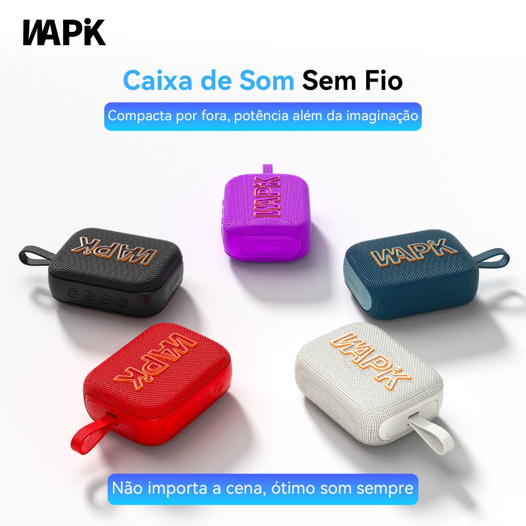 WAPIK AERO3 Bluetooth Speaker Tws Stereo High Hifi Long Lasting IPX6 Portable Speaker Powerful Sound Home Sound Box