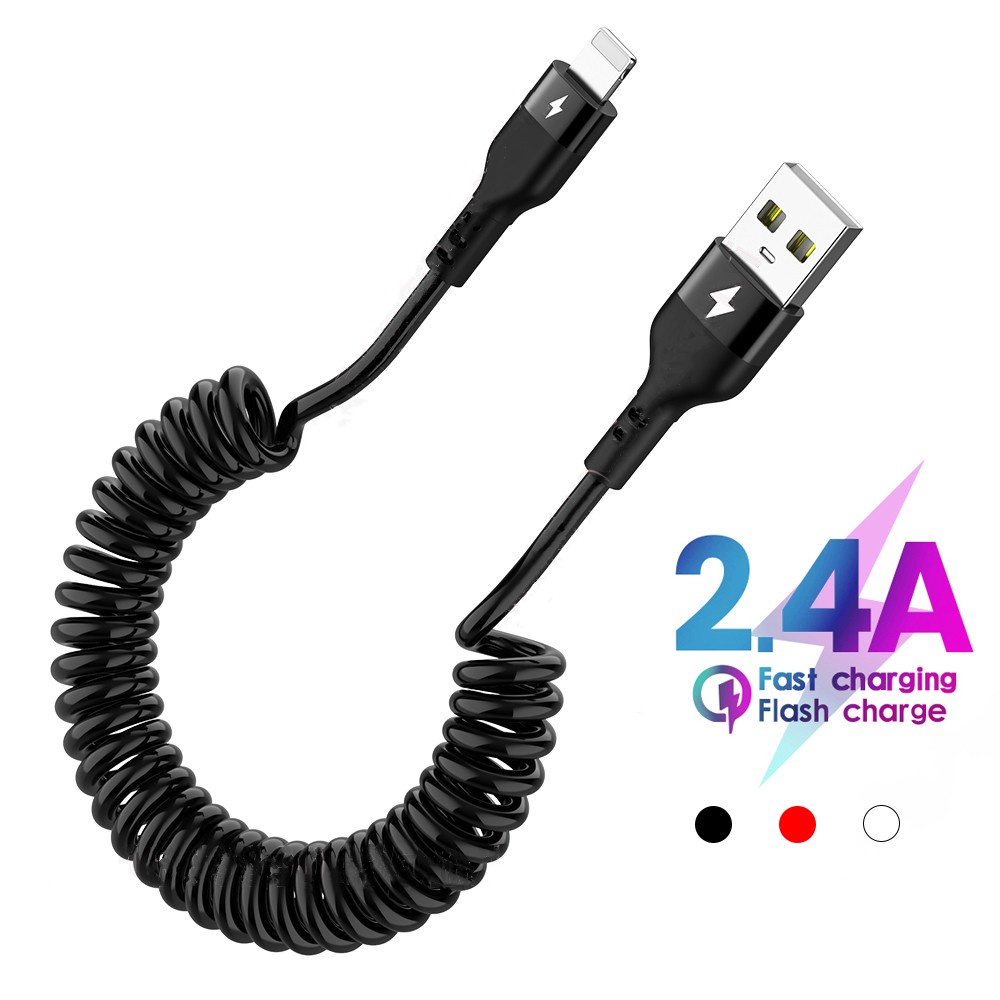 Cabo De Carga Telescópico Retrátil Tipo C 5A 66W 5A/USB Para Carro Acessórios De Telefone Android Rápida Com Mola Micro Pull