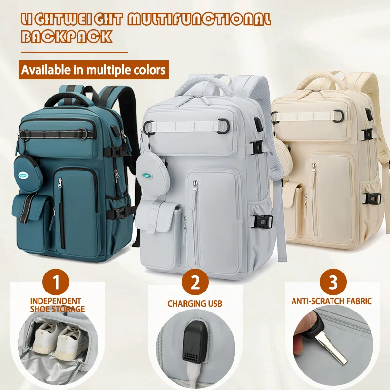 Travel Backpack for Women Expandable Weekender Hiking Laptop Backpack with USB Port Large Waterproof 40L Men's Backpack