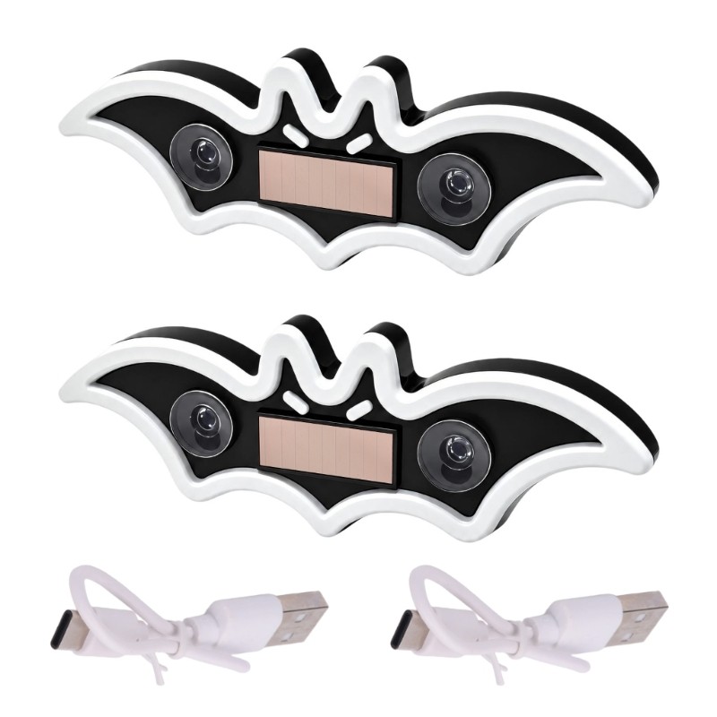 xiangbao Bat Car Mood Light Em Forma De Morcego Luzes De Destaque Para Janela De Veículo 2 Pacotes Com Carregamento Sola