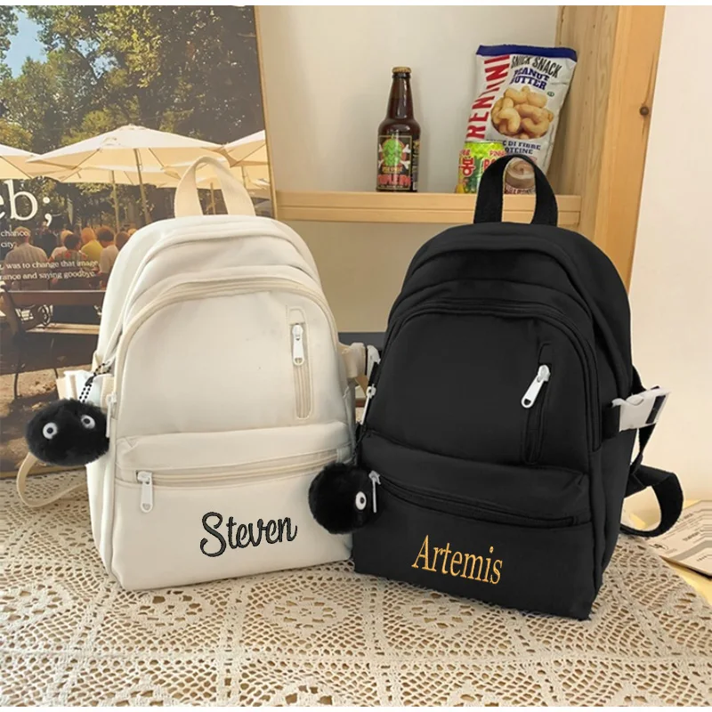 Nylon Backpack For Boys And Girls Personalized Embroidery For Backpack Your Name, Give Her His School Start Gift