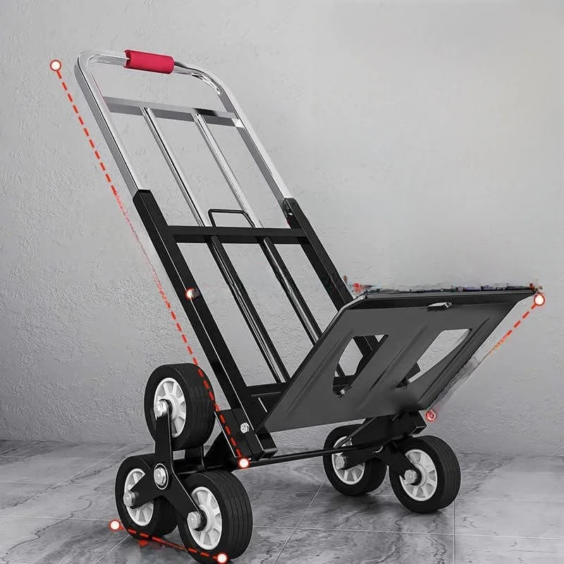 Portable Manual Stair Climbing Hand-Pulled Cargo Cart Non- Moving Vehicle for Home Use And Shopping