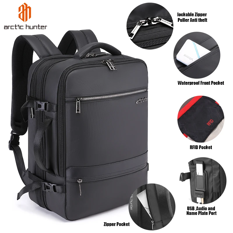 ARCTIC HUNTER Multifunctional Smart Backpack Travel Bag Men's Business Backpack Laptop Travel Backpack Bag with USB Charging Por