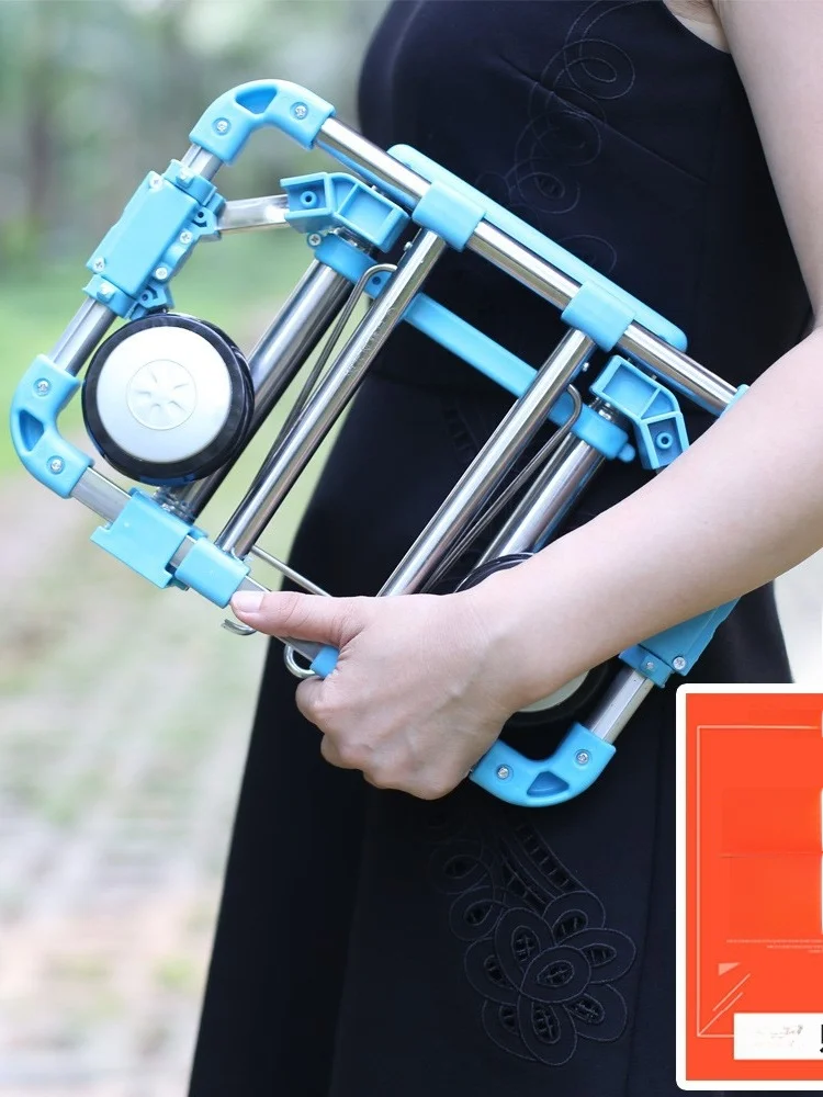 Stainl Steel Aluminum Alloy Hand Pulling op Cart Portable Foldable cery Bung Car Travel Lage Cart Market