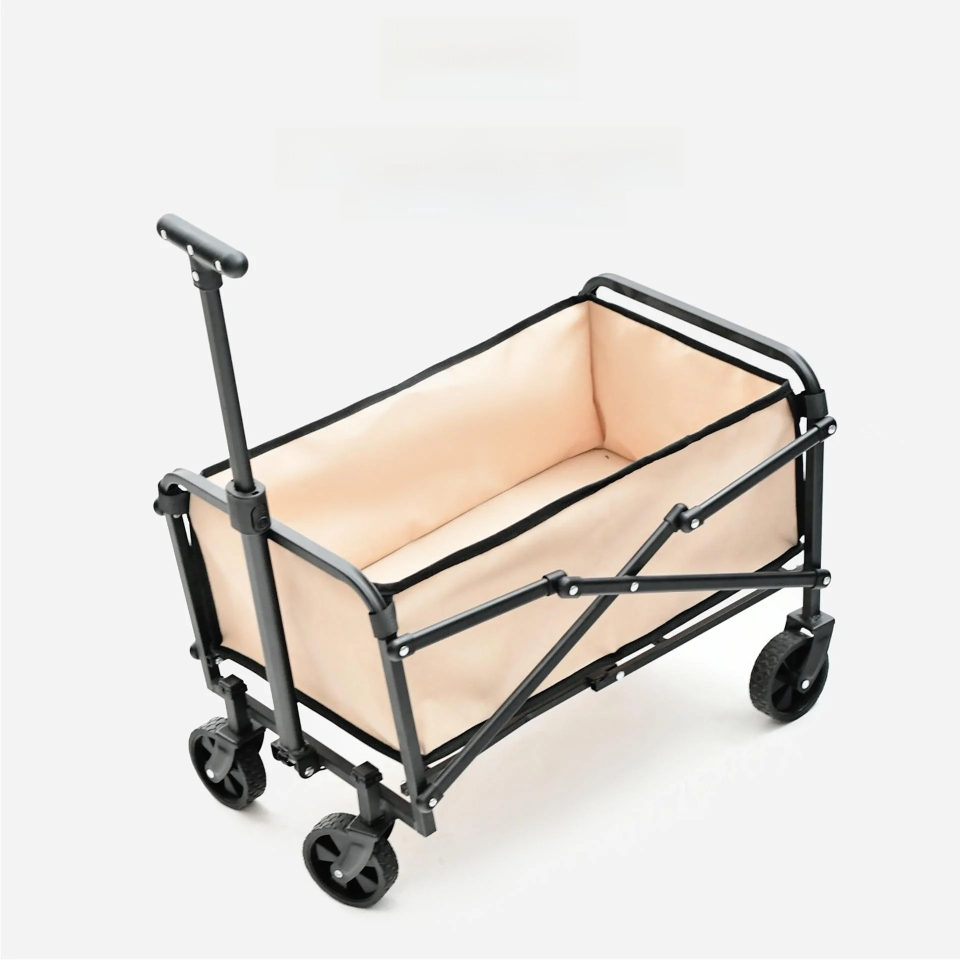 Outdoor Camping Utility Cart 5-Inch Wheel Foldable Hand-Push Storage Vehicle Compact Portable Shopping Cart for Kids