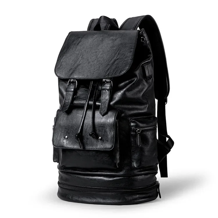 Backpack Men's Bag New Men's Outdoor Travel Bag Fashion Backpack Usb Extended Shoe Space Leather School Bag Fashion Travel