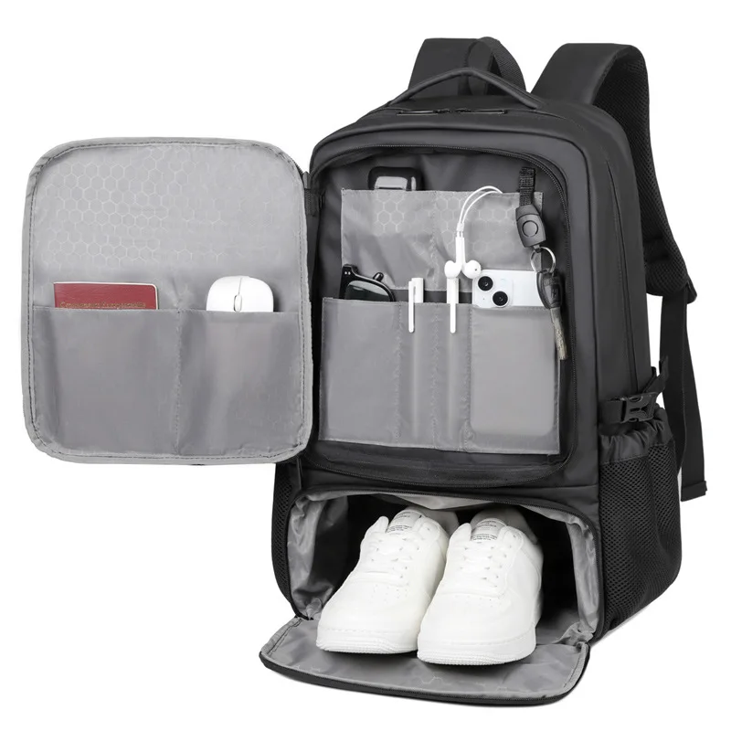 Travel Laptop Backpack USB Charge Shoe Compartment Large Capacity Computer Rucksack Men Women College Student Shoulder Bag
