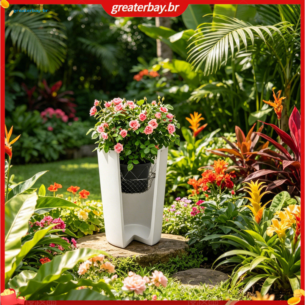 Adjustable Heavy Duty Plant Pot Riser for 12-18 Inch Pots with Hooks Chains – Durable Flower Stand for Tall Indoor Out