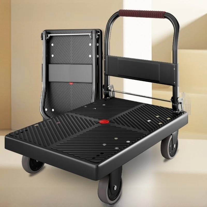 Portable Shopping Cart with Wheels Heavy Duty Stainless Steel Vegetable Buying Car Quiet Casters Foldable Storage Basket